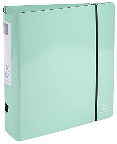 Exacompta 53767E Premium Ordner Exafile 2.0 runder Rücken 8 cm breit DIN A4 aufgeklebtes Rückenschild Prem´Touch Aquarel Pastell-Grün Ringordner Aktenordner Briefordner Büroordner Plastikordner