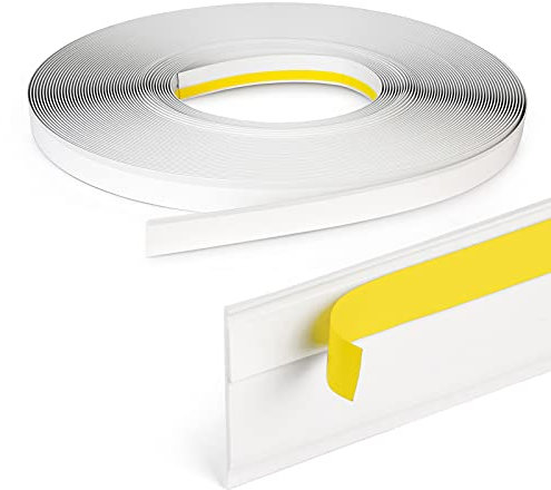 DQ-PP Barre de fenêtre avec lèvre - Longueur : 150 m - Largeur : 60 mm - Épaisseur : 1,5 mm - Blanc - Baguettes plates en plastique