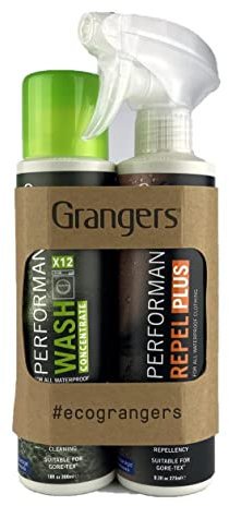 Grangers Eco Doppelpack – Performance Wash and Performance Repel Plus | 300 ml/275 ml | Reinigt, erfrischt und erfrischt alle Outdoor- und Sportbekleidung