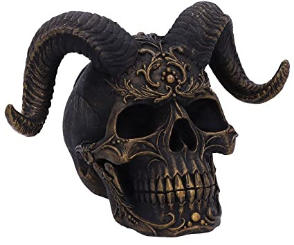 Nemesis Now skräck skalle prydnad, svart diabolus, 18 cm