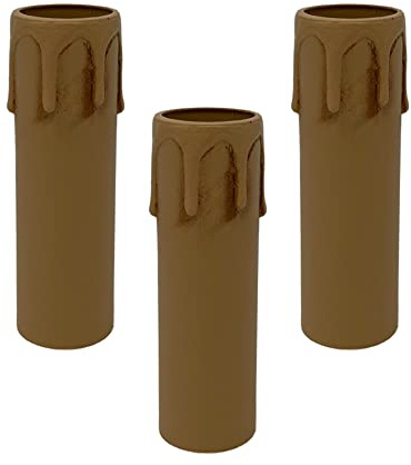 HALOTEC | Pack 3 portalámparas Casquillo E14 Marfil para Soporte de Vela | Soporte Portavelas Gotas Decorativo | Ideal para Decorar Lámparas araña Chandelier | Fabricación Italiana