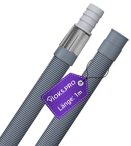 Viоks.pro Ablaufschlauch Verlängerung 1m Gerade/Gerade Ø19 bis 20mm - Spülmaschine Schlauchverlängerung Flexibel, Abwasserschlauch Waschmaschine