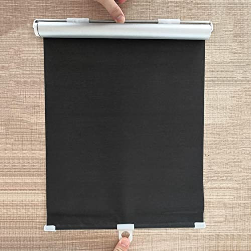 Verdunklungsrollo Thermisch Isoliert,Saugnapf Sonnenschutzrollos,Fensterabdeckung Vorhänge,Tragbare Temporäre Jalousien,Einziehbare Dachfenster Rollläden Mit Saugnäpfen,Black-35×125cm(13.8*49.2in)