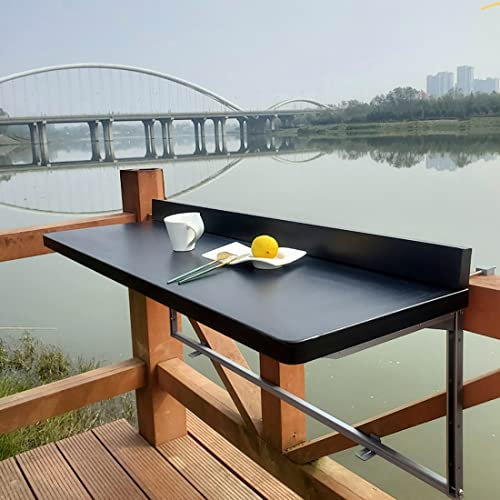 Balkon Hängetisch, Balkontisch Hängend,Balkon-Bartisch Für Geländer, Hängender Balkontisch,Klappbarer Beistelltisch Für Den Außenbereich, Verstellbare Wandmontierte Beistelltische Für Die Terrasse ( C