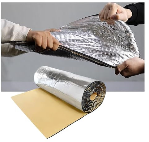 Insonorisant automobile, sous-couche d'isolation thermique de voiture, tapis d'isolation phonique en mousse auto-adhésive, tapis d'isolation insonorisant thermique ( Color : 10mm(THK) , Size : 1*9M (9