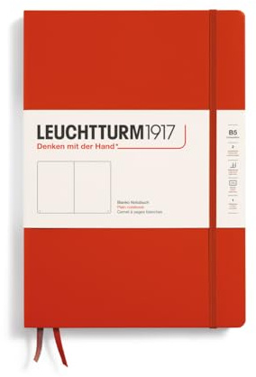 LEUCHTTURM1917 370275 Anteckningsbok sammansättning (B5), inbunden 219 numrerade sidor, räv röd, tom