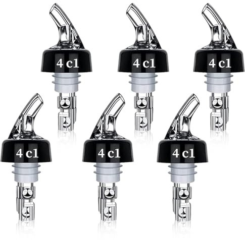 Aoreun Versatore automatico misurato per bottiglie, 6 pezzi 4cl Beccucci da Bar Che Non Perdono dosatore per bevande, vino, cocktail, aeratore, beccuccio per decanter