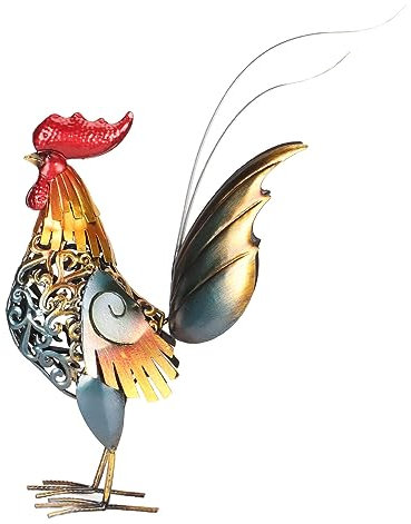 Rankomu Escultura Ro de metal tallada decorativa de hierro para jardín, terraza, hogar, diseño único, 15 x 10 x 5 pulgadas, decoración al aire libre