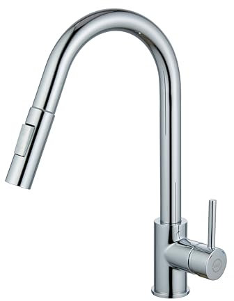 MILOT Kitchen Sink Taps Mixer with Pull Out Spray | 360°Swivel Single Handle Mixer Tap | 2 Spray Mode | Brass Pull Out Spray Single Handle Kitchen Tap | Polished Chrome