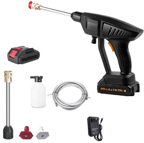 Idropulitrice A Pressione Senza Fili, Idropulitrice Portatile Con Batteria E Caricabatteria 24V 7500mAh Batteria Ricaricabile Idropulitrice Elettrica Per Lavare Auto, Annaffiare Fiori, Pulire