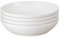 Denby - Cotton White Set of 4 Pasta Bowls - 1050ml Capacity - Dishwasher Safe Ceramic Crockery - Glazed Bowl Set for Dinner & Lunch - Pasta Dishes for Rice, Noodles - Chip & Crack Resistant Stoneware