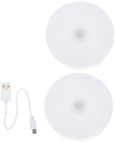 HOMSFOU 2pcs Smart Bedside Night Light Body Induction Led, USB Rechargeable 5w White Light for Bedroom Corridor and Wardrobe