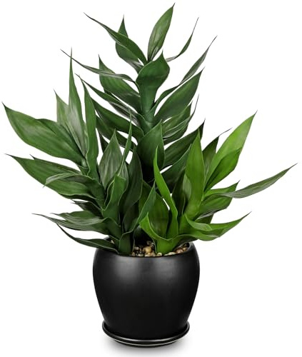Künstliche Bambuspflanzen, 45 cm hoch, für den Innenbereich, künstliche Pflanze im schwarzen Keramiktopf, Kunstpflanze, Seidenpflanzen für Heimdekoration, Innenbereich, Schreibtisch, Regal