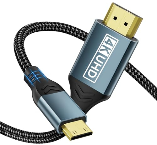 ziwodiv Mini HDMI auf HDMI Kabel, 4K@60Hz HDMI auf Mini HDMI Kabel, Mini HDMI 2.0 Kabel mit ARC HDCP HDR UHD 18Gbps kompatibel mit DSLR Kamera, Raspberry Pi, Projektor, Tablet, HDTV