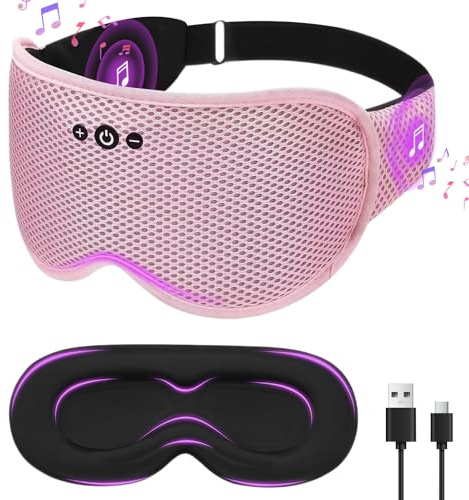 flintronic Bluetooth ögonmask-3D stort ögonuttag, rosa
