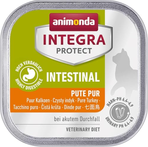 animonda Integra Protect Intestinal Puro (16x 100g) | Alimento Dietetico per Gatti con Diarrea e Vomito, Cibo Umido Facilmente Digeribile con Tacchino e Riso