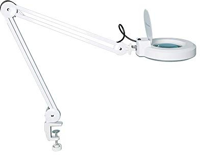 Concise Home 5 DIOTTRIE LED LAMPADA D'INGRANDIMENTO CON LUCE FREDDA BIANCA E MORSETTO PER ESTETISTA ESTETICA LABORATORIO E LAVORI DI