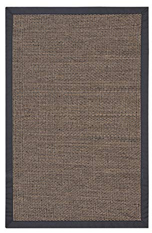 STORESDECO Alfombra vinilica con Ribete y Tejido Premium de Alta Gama Alfombras de habitacion Salon baño hogar Cocina Pasillo Infantil Lavable Antideslizante Resistente Marrón 140 cm x 200 cm