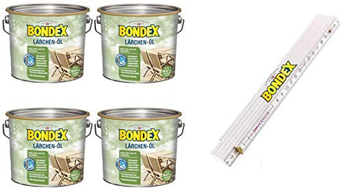 Bondex BigPack XL 4x Lärchen Öl Lärche 4,00l 329619 + 1 x Bondex Zollstock