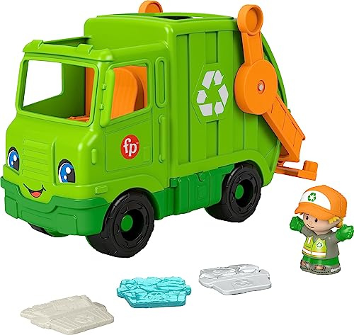 Fisher-Price GWD29 - Little People Recycling Truck, Spielset mit Fahrzeug und Spielfigur, von 1 bis 5 Jahren