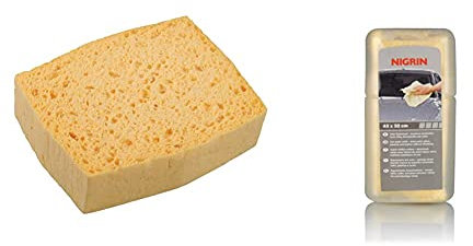 NIGRIN 71705 Viskose-Autoschwamm eckig, ohne Profil & 74054 Auto-Supertuch