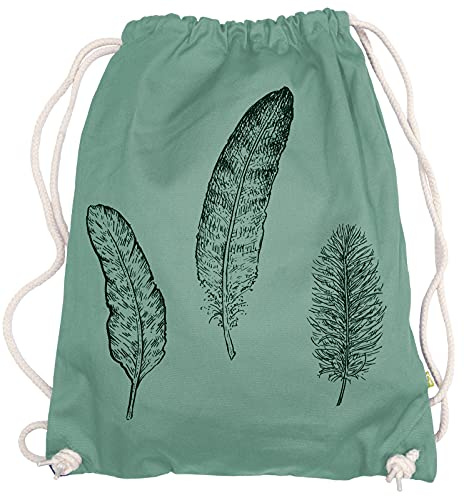 Ma2ca® - Feder Feathers Gymsac Turnbeutel - Stoffbeutel Tasche Hipster Sportbeutel Rucksack Bedruckt
