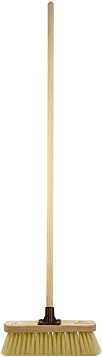Newman & Cole Sweeping Brush Soft Indoor Kitchen Broom with Crimped Synthetic Bristle Fitted with Wooden Handle (Unassembled, Pack of 1)