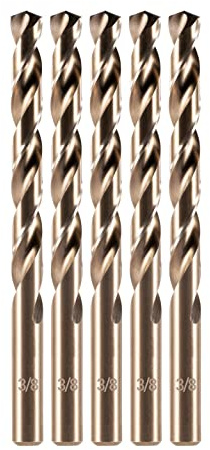 amoolo Lot de 5 forets en cobalt M35 HSS - 8 mm - Pour métal dur, acier inoxydable, fonte