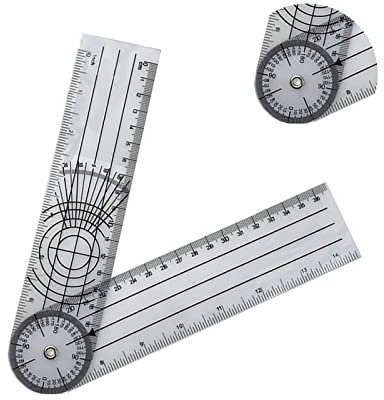 Goniometer,Protractor 0 to 360° Angle Protractor Transparent Angle Finder Ruler Goniometer Ruler Measuring Tool Rulers for Drawing Clear Goniometer Can Rotate