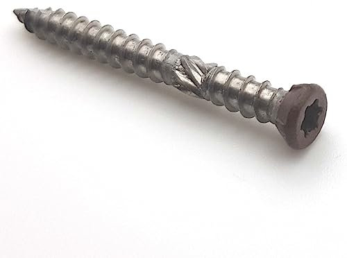 Vis pour terrasse 5x50 mm Inox A2 double filet couleur rouille mars D2525 tête réduite Tx par 50