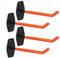 Relaxdays Support de pneus pour Mural, en Set de 4, pour pneus et Jantes jusqu'à 40 kg, en Acier, Orange - Noir