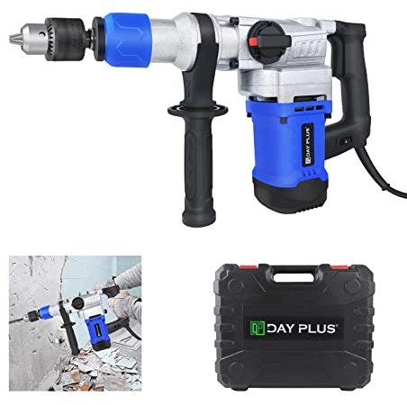 Bohrmaschinen Schlagbohrmaschine Bohrhammer 1080W Elektro Bohrmaschine Set, 4500 U/min, Bohrmaschine mit 360° Drehbarem Griff, ideal für Garten, Werkstatt, Heimwerker, Garage, Meißel, Schlag, Bohren