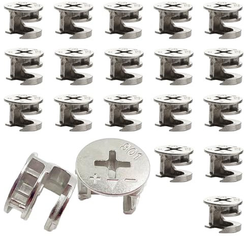 HGOCAHUZI 20 Pcs Furniture Connecter Cam Lock Fittings Cam Nut Furniture, Furniture Nut Connector for Cabinet Drawer Dresser Wardrobe Furniture Panel Connecting
