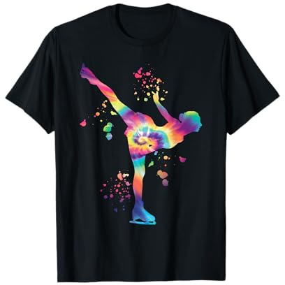 Patineuse sur glace Patinage artistique coloré pour filles T-Shirt