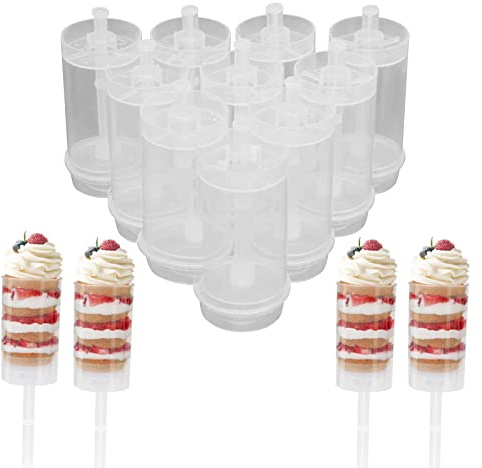 Emousport Confezione da 10 contenitori per cake pop, con coperchio, per torte, cupcake, coriandoli, gelato e dessert fatti in casa (10)