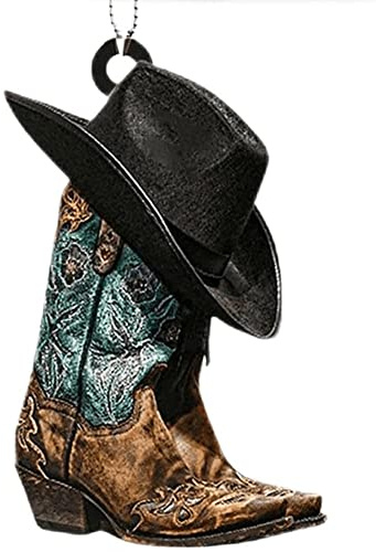 Keuyeo Autoanhänger Für Rückspiegel, Cowboy-, Anhänger, Flaches Auto, Ornament, Acryl, Auto-behang, Western-Thema, Schlüsselanhänger