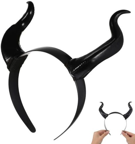 Sosoport Halloween Headband Devil Horn Headband Halloween Hair Accessories | Black Plastic, Adult and Children, Horn Shape, Gothic Vibe, Easy to Use