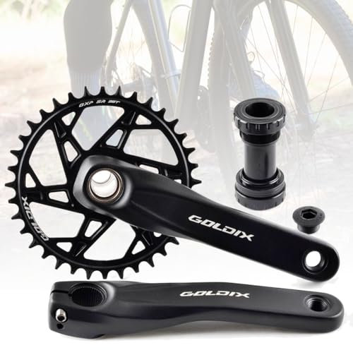 HZXQCVB Mountainbike-Kurbelgarnitur Aluminium-Legierung 170mm/175mm Kurbelarm 36T GXP Kettenblatt Kompatibel Mit Single Speed Fahrrädern Und 7/8/9/10/11/12-Gang-Fahrräder(with BB,175mm)