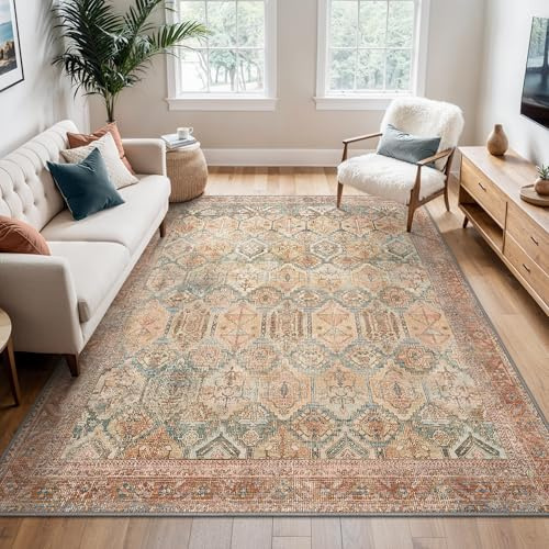 BEIMO Vintage Waschbarer Teppich Wohnzimmer, 160x230cm Clay