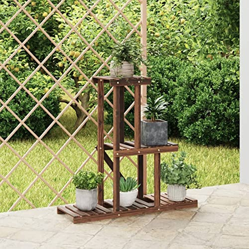 Xichuzi Blumenständer, Pflanzentreppe Outdoor, Blumentreppe Draußen, Pflanzenregal, Pflanzenständer, Balkon Möbel, Blumenregal, 81x25x75,5 cm Massivholz Tanne