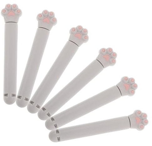 PAMINGONO Cat Claw Food Bag Sealing Clips 6pcs Gray Plastic Snack Clips for Kitchen Food Storage and Snack Bags