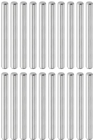 sourcing map 20 Stück 3 mm x 28 mm Dübelstifte, 316L Edelstahl Zylindrische Dübelstifte Regalstütze Peg Pin Stange Befestigungselemente Metall Regal Pegs Silber Ton
