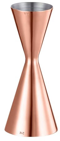 Debrabby Slim Jigger for Bartending 8 Measurements Inside Cocktail Jigger 2 OZ 1 OZ Professional Duty Double Japanese Premium Food Grade Stainless Steel Bar Jigger Bartender Tool Accessories(Copper)