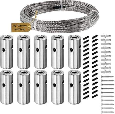 Kit de treillis vertical – Système de treillis avec moyeux de tête, système de treillis de jardin extérieur en acier inoxydable, kit de treillis métallique espalier vert avec extension, kit de
