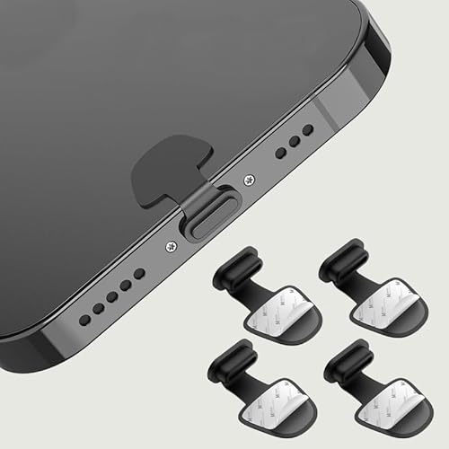 Bikuer USB C Dust Plug 4 Pack with Anti Lost Adhesive Stickers– USB C Port Cover, Type C Dust Plug, Rubber Dust Plug, C Cover, Dust Protector for USB Ports (Type-C)