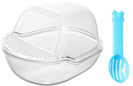 Hamster Sandbad Wanne, Hamster Sandbadbehälter, Dust Duschbad für Haustierkäfig, Große transparente Hamster, Toilette mit Schaufel Set, kleine Tiere Käfigzubehör