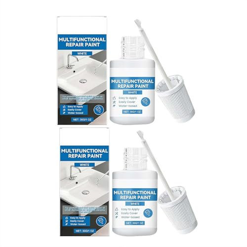Weißer Ausbesserungslack für verschiedene Oberflächen, zum Ausbessern von Splittern und Kratzern, schnell trocknende Holzfarbe, Ausbesserungsfarbe für den Innen- und Außenbereich, für Badewannen