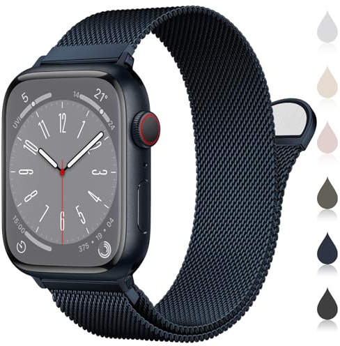 Original Milanese Loop Compatible with Apple Watch Straps 38mm 40mm 41mm 42mm 44mm 45mm 46mm 49mm Women & Men, Magnetic Clasp Adjustable Metal Bands for iWatch Series 10 9 8 7 6 5 4 3 2 1,Ultra,SE