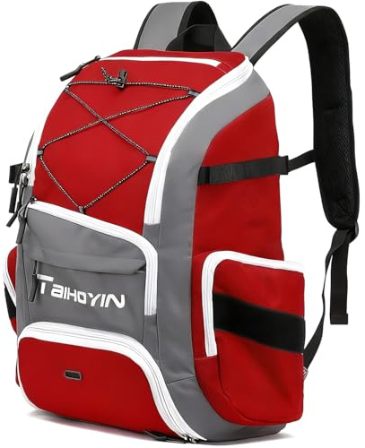 TAIHOYIN Borsa da baseball per adulti e ragazzi, zaino da baseball per baseball, softball, tball, borsa per mazze con scomparto per laptop, scomparto per scarpe impermeabile e porta guanti, portatile