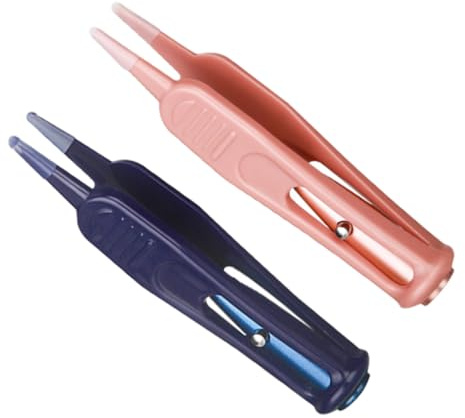 ERINGOGO Pinzas para Limpiar la Nariz con Luz LED, de Plástico, Punta Redonda, 2 Unidades Limpiador para Bebés, Higiene del Oído y Zona Umbilical